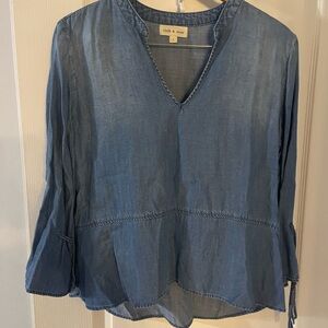 Anthropologie Cloth & Stone Denim Blue Blouse